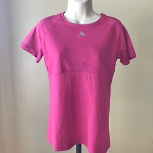 Adidas Pink Short Sleeve Performance Top Size S